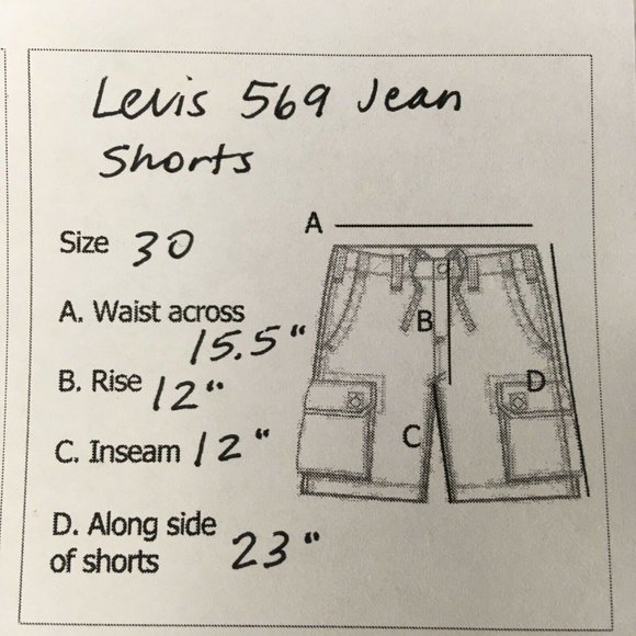 Levis Mens 569 Loose Straight Denim Shorts 30 Blue Jean - Picture 8 of 8